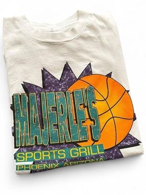 Majerle's Sports Grill Phoenix Basketball Graphic Tee - White/Orange/Teal XL